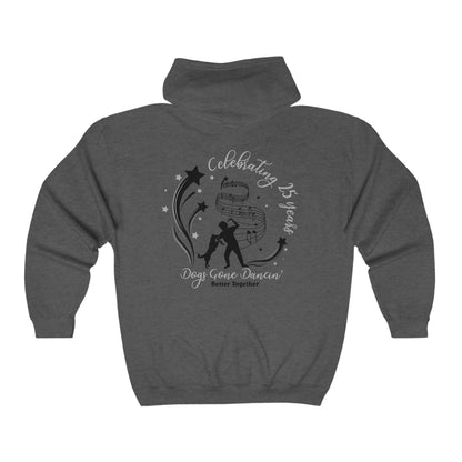 Black/Silver  Dogs Gone Dancin' Unisex Heavy Blend™ Full Zip Hooded Sweatshirt