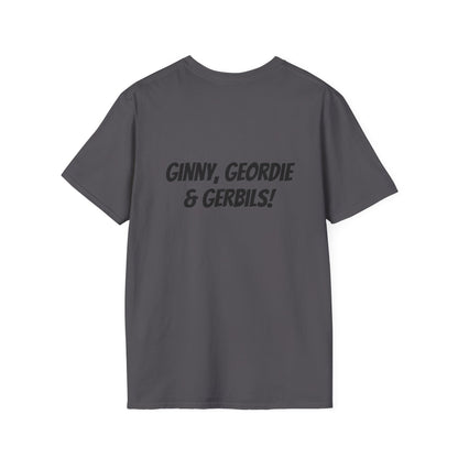 *Ginny, Geordie & Gerbils! * WIREHAIRED DACHSHUND - NASDA  Unisex Softstyle T-Shirt