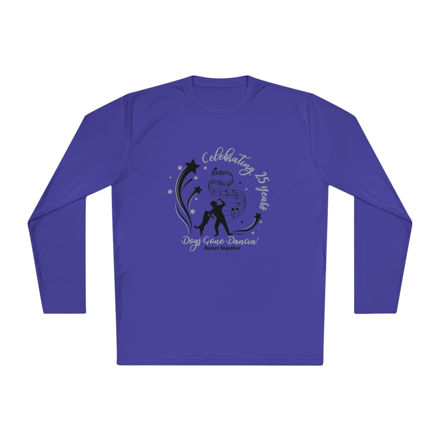 Black - Dogs Gone Dancin' Unisex Lightweight Long Sleeve Tee