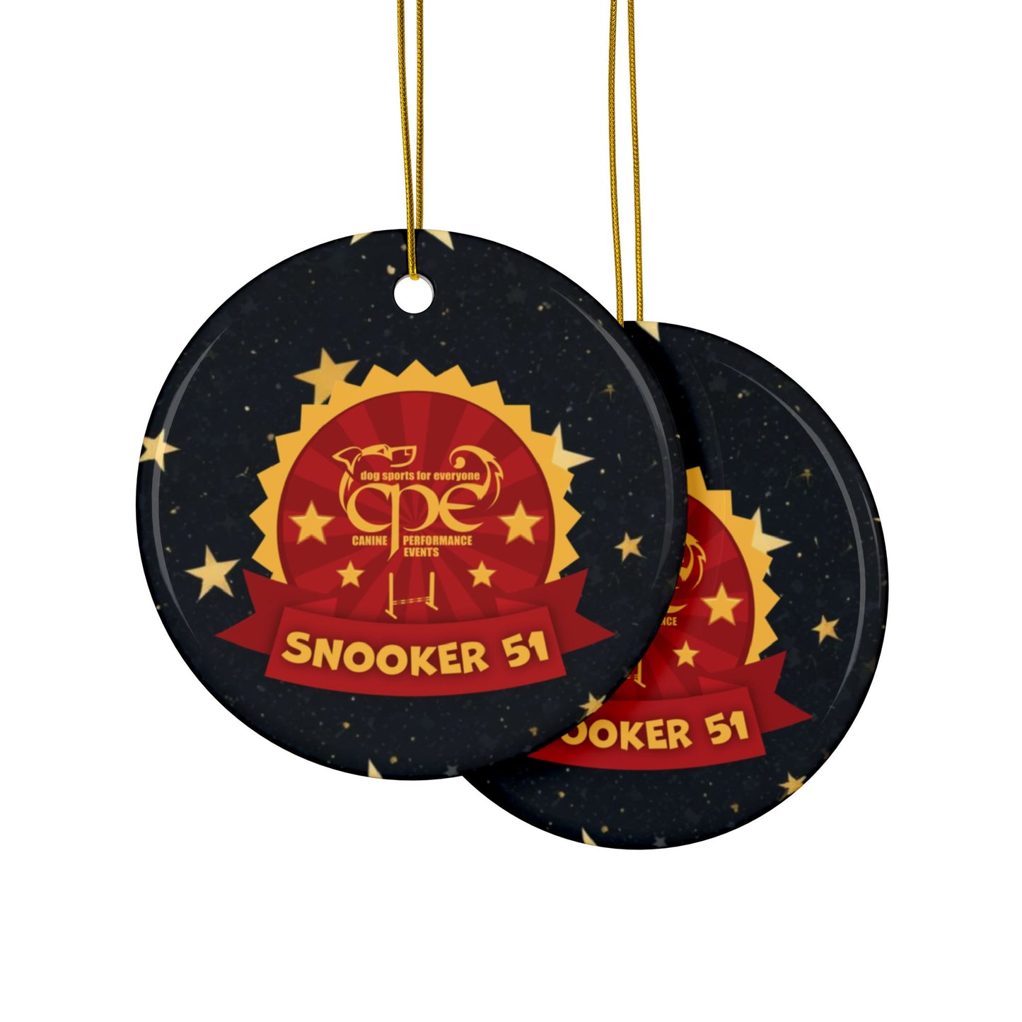 CPE SNOOKER 51 Ceramic Ornaments, 2-Side Print, (1pc, 3pcs, 5pcs, 10pcs)