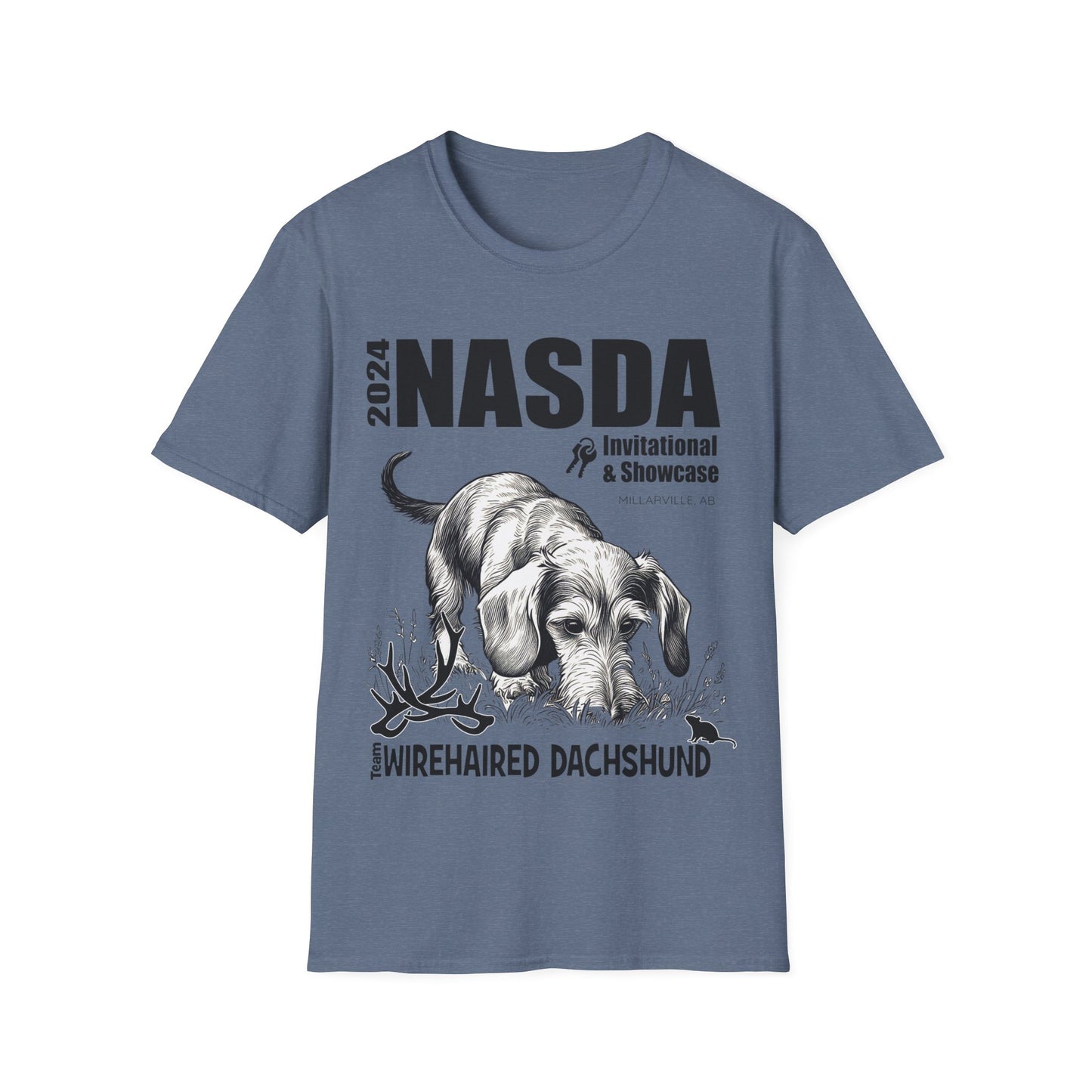 *Ginny, Geordie & Gerbils! * WIREHAIRED DACHSHUND - NASDA  Unisex Softstyle T-Shirt