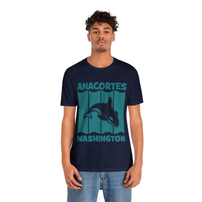 TEAL ANACORTES WHALE  Unisex Jersey Short Sleeve Tee