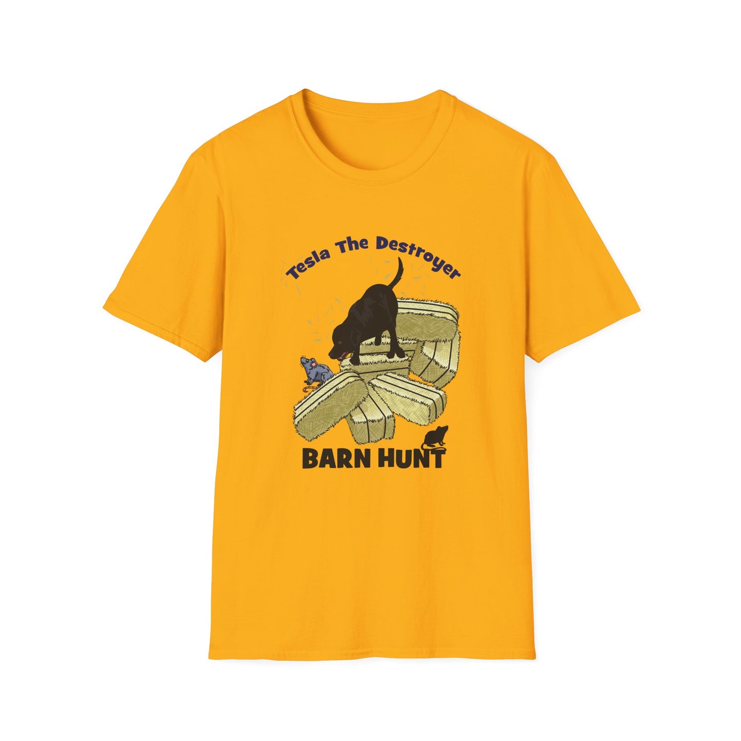 2 TESLA Barn Hunt Unisex Softstyle T-Shirt