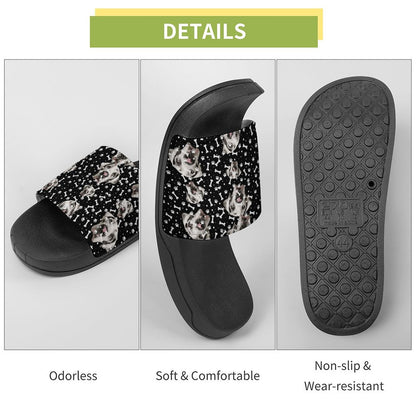 FACE w PAWS-n-BONES SLIP ON SANDLES