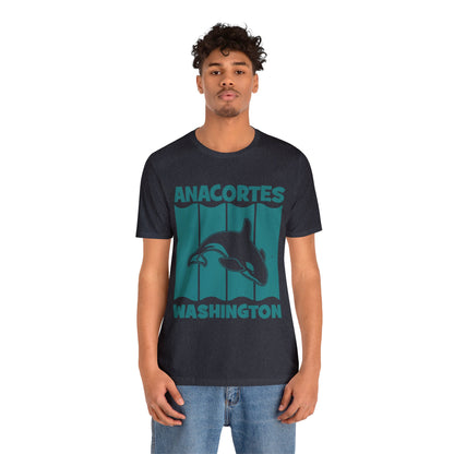 TEAL ANACORTES WHALE  Unisex Jersey Short Sleeve Tee