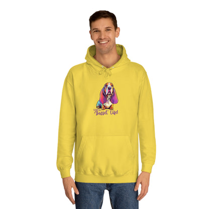 LIVIN THE BASSET LIFE 3 Unisex College Hoodie