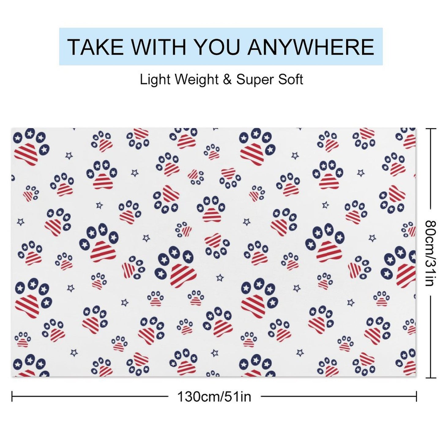 PATRIOTIC - PAWS-N-STARS Beach Towel for Adults