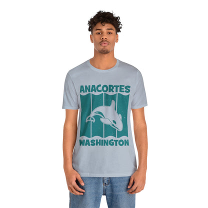 TEAL ANACORTES WHALE  Unisex Jersey Short Sleeve Tee