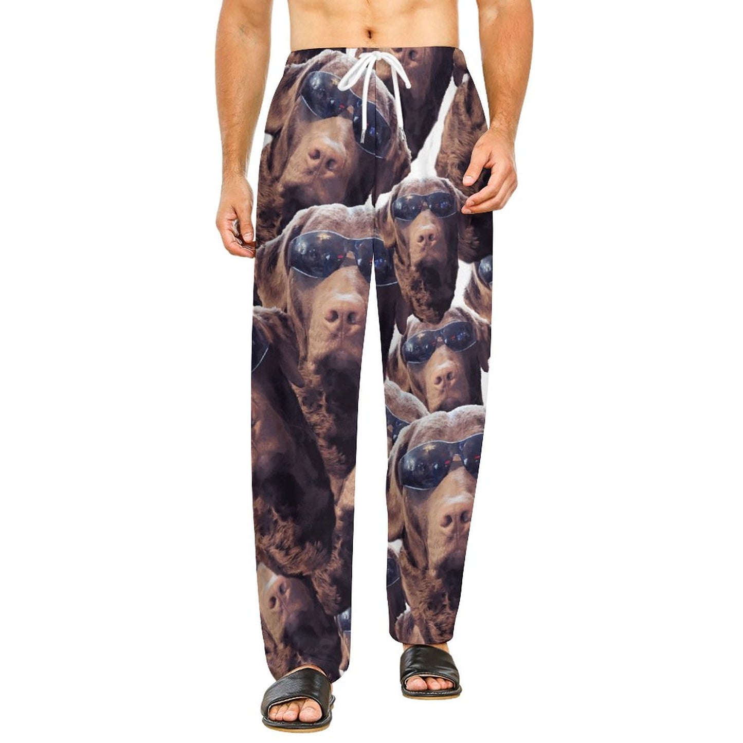 FOXY LADY _ LAB _ COLLAGE FACE DESIGN -Women's Home Pajamas Pants