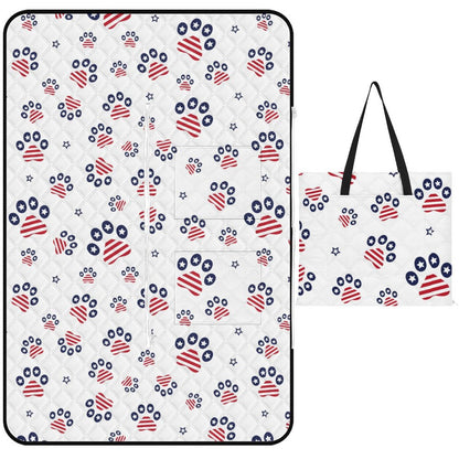 PATRIOTIC - PAWS-N-STARS Zipper Foldable Picnic Mat