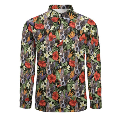 HAWAIIAN STYLE FACE - Men's Long Sleeve Shirt with Pocket