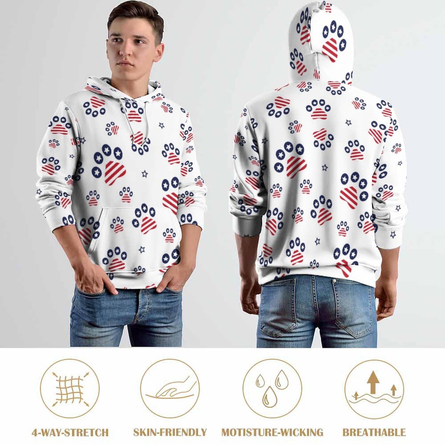 PATRIOTIC - PAWS-N-STARS Hoodie