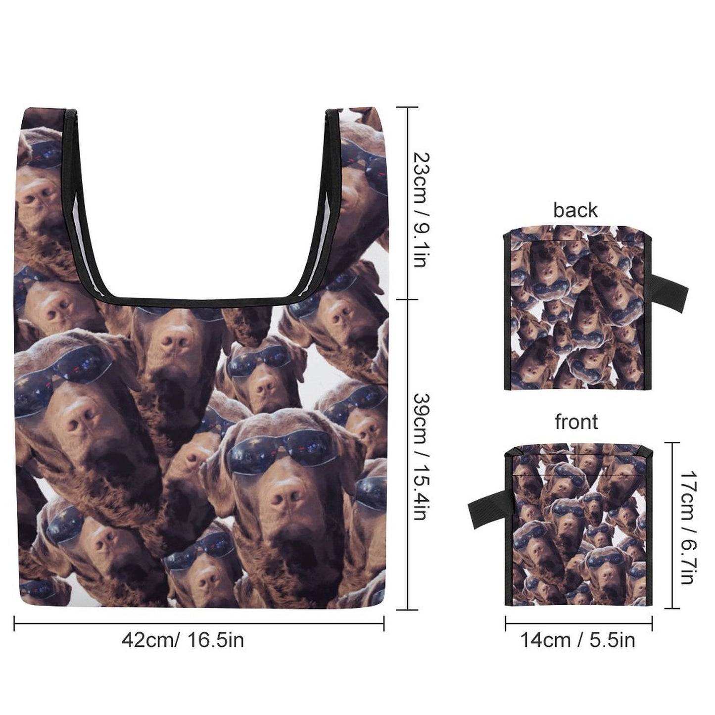 FOXY LADY _ LAB _ COLLAGE FACE DESIGN - Reusable Grocery Bags