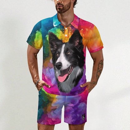 200gsm Short Sleeve Men's POLO Shirt Set A46TZ (All-Over Printing)