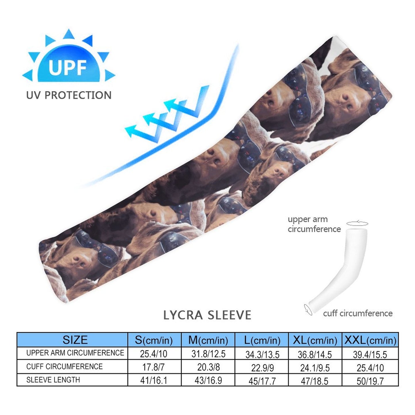 FOXY LADY _ LAB _ COLLAGE FACE DESIGN - Cooling UV-Proof Arm Sleeves (A Pair)