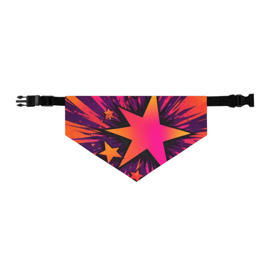 PINK ORANGE STAR Pet Bandana Collar