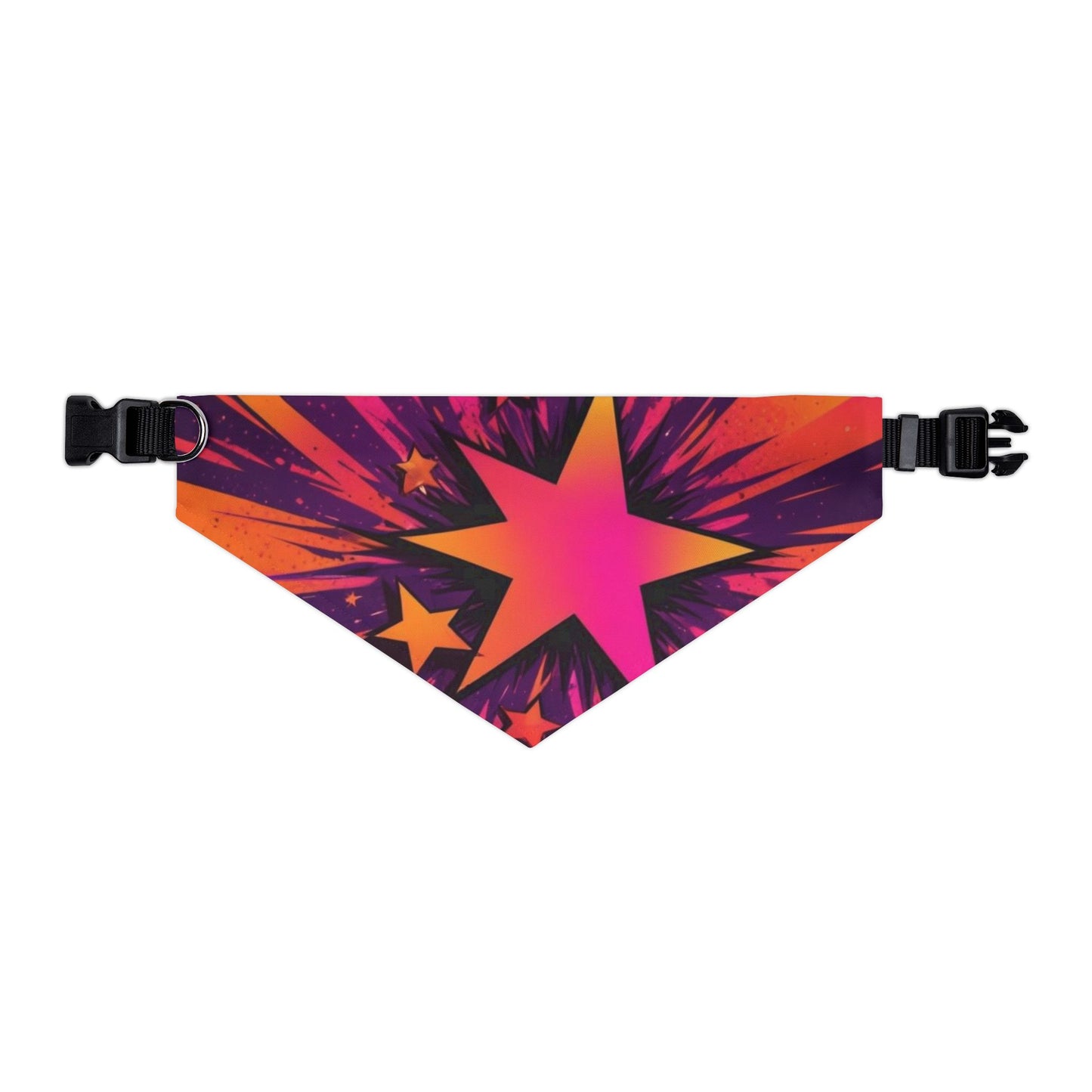 PINK ORANGE STAR Pet Bandana Collar