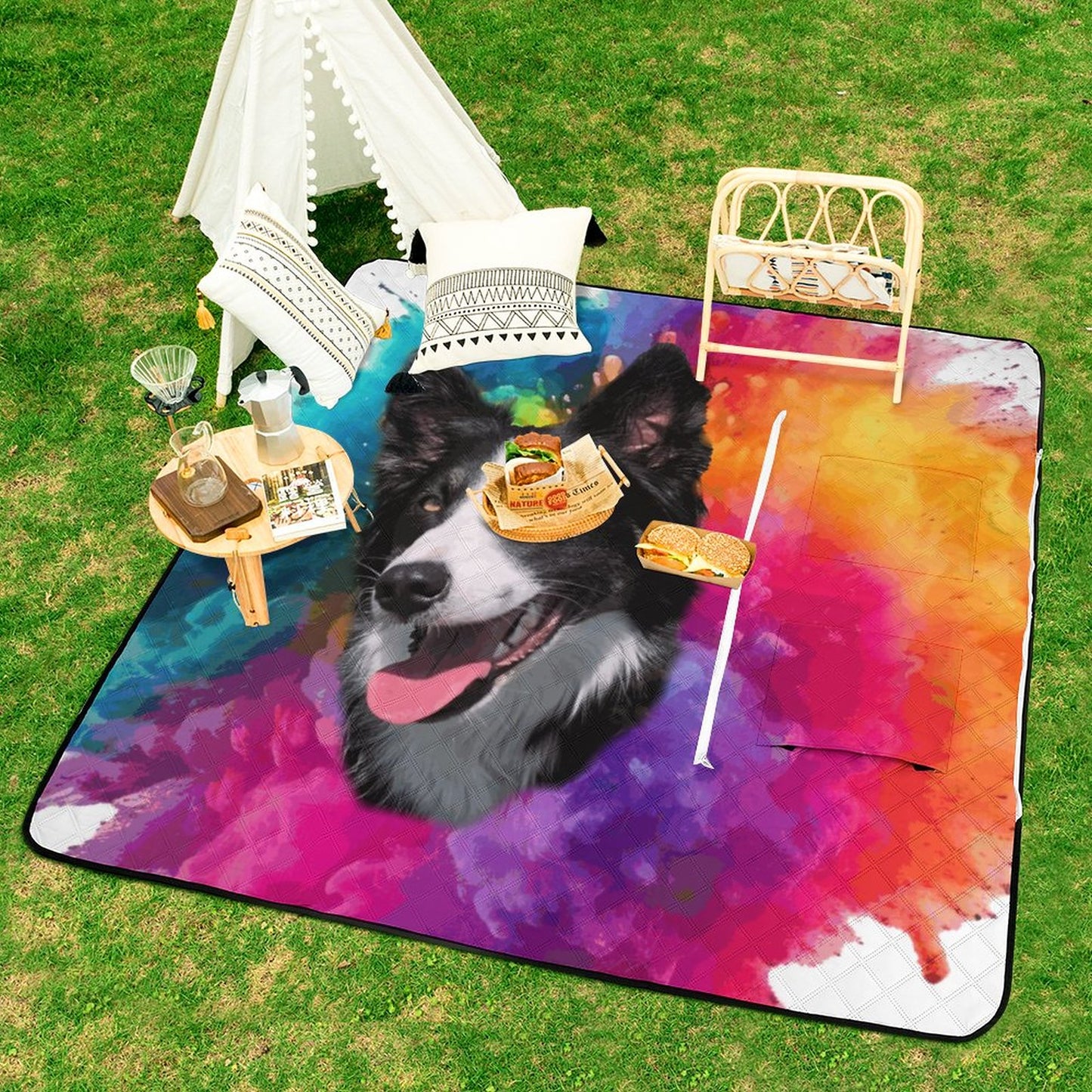 Foldable Zipper Picnic Mat- 60"×60"/ 150x150cm