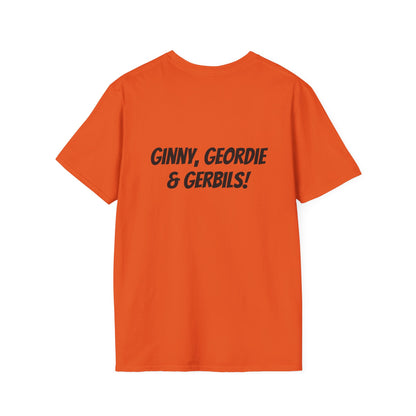 *Ginny, Geordie & Gerbils! * WIREHAIRED DACHSHUND - NASDA  Unisex Softstyle T-Shirt
