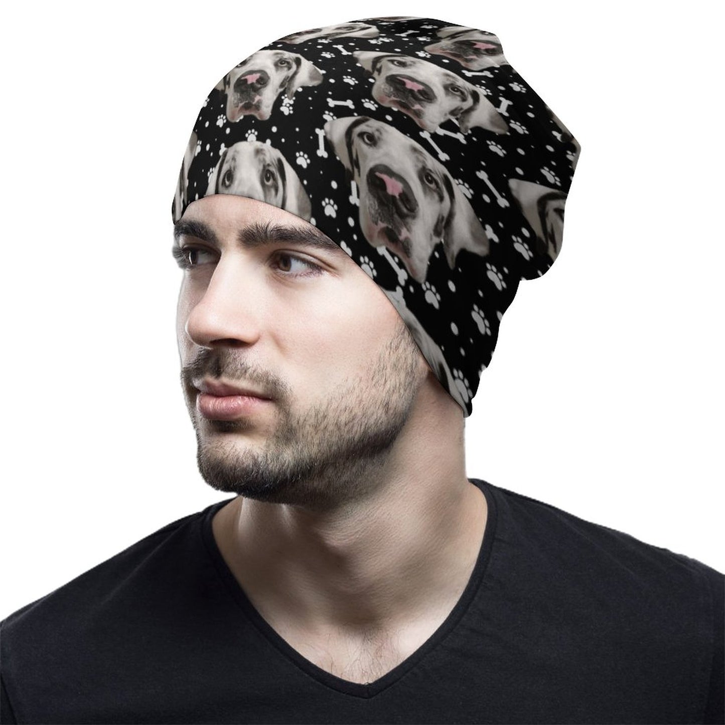 FACE w PAWS-n-BONES Adult Pullover Cap