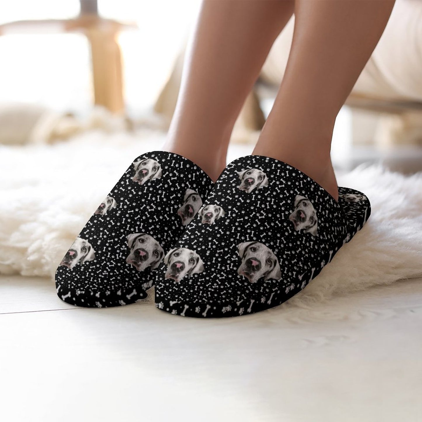 FACE w PAWS-n-BONES  Ladies  Slippers