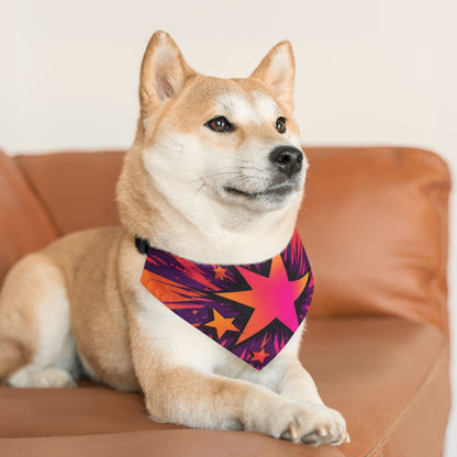PINK ORANGE STAR Pet Bandana Collar