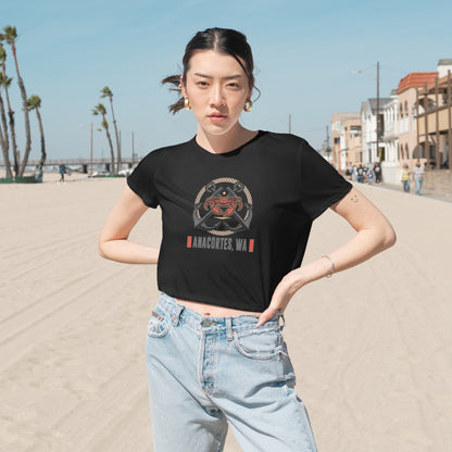 ANACORTES CRAB Women's Flowy Cropped Tee