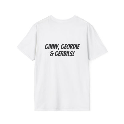*Ginny, Geordie & Gerbils! * WIREHAIRED DACHSHUND - NASDA  Unisex Softstyle T-Shirt