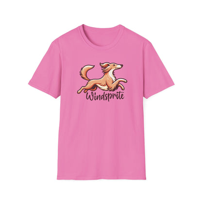 Cute WINDSPRITE - Silken Windhound Waving Unisex Softstyle T-Shirt