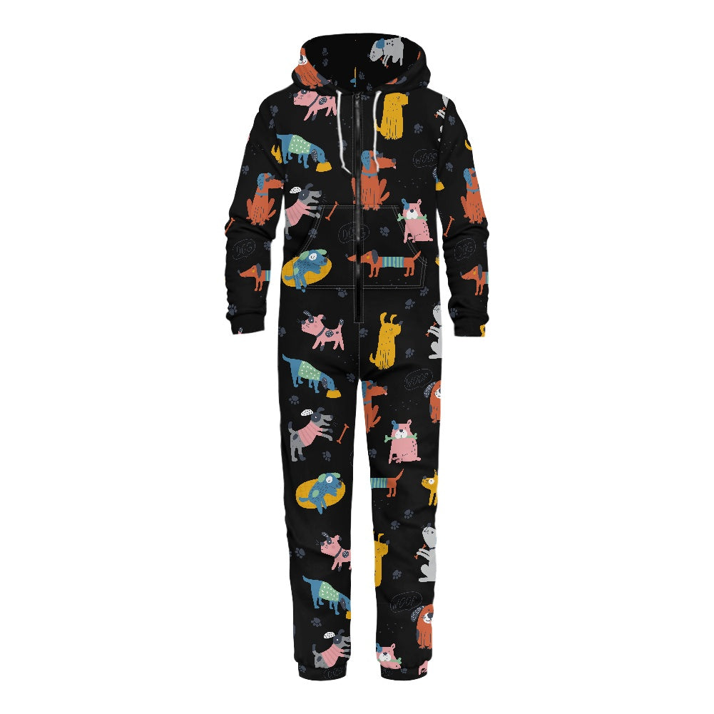 Women's hooded long sleeve jumpsuit