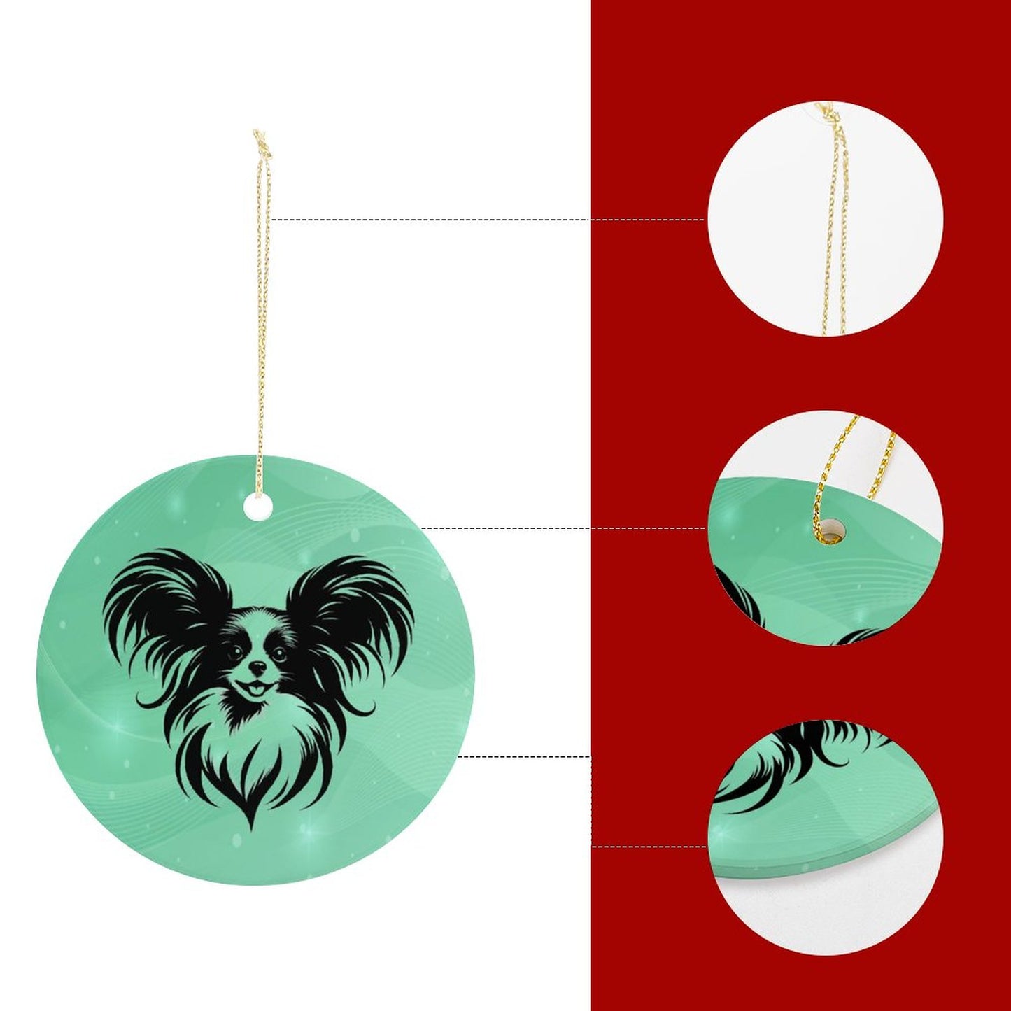 PAPILLON Round Ceramic Christmas Decorations