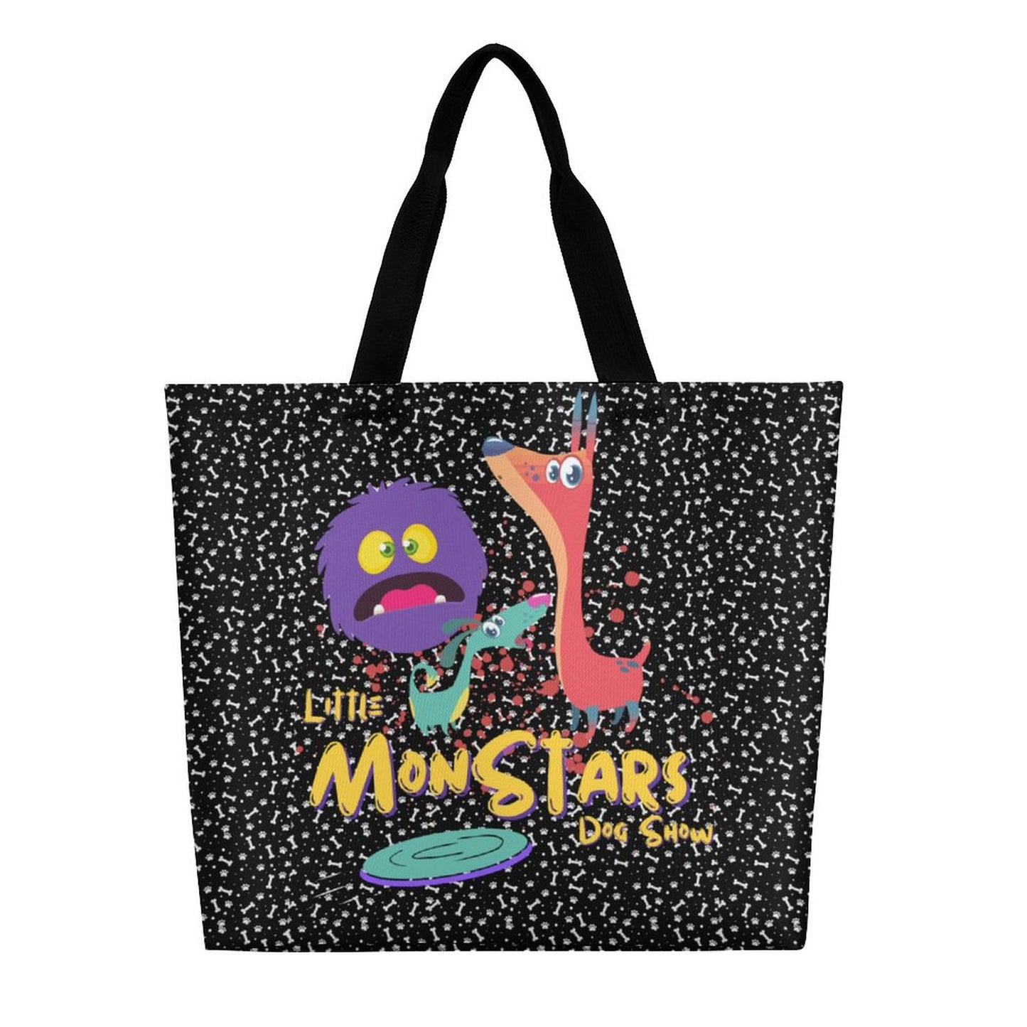 LITTLE MONSTERS Large One Shoulder Shopping Bag (All-Over Printing)