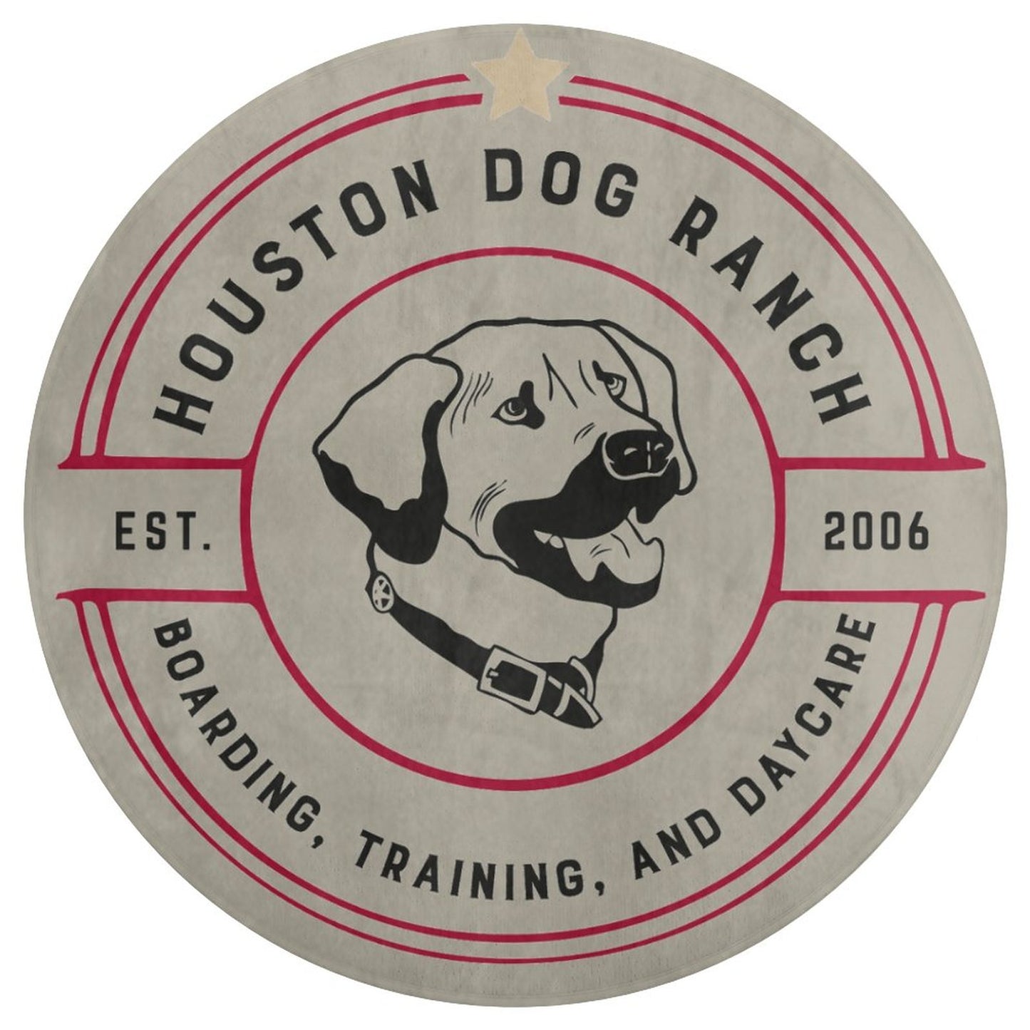 HOUSTON DOG RANCH Round Coral Velvet Warm Floor Mat