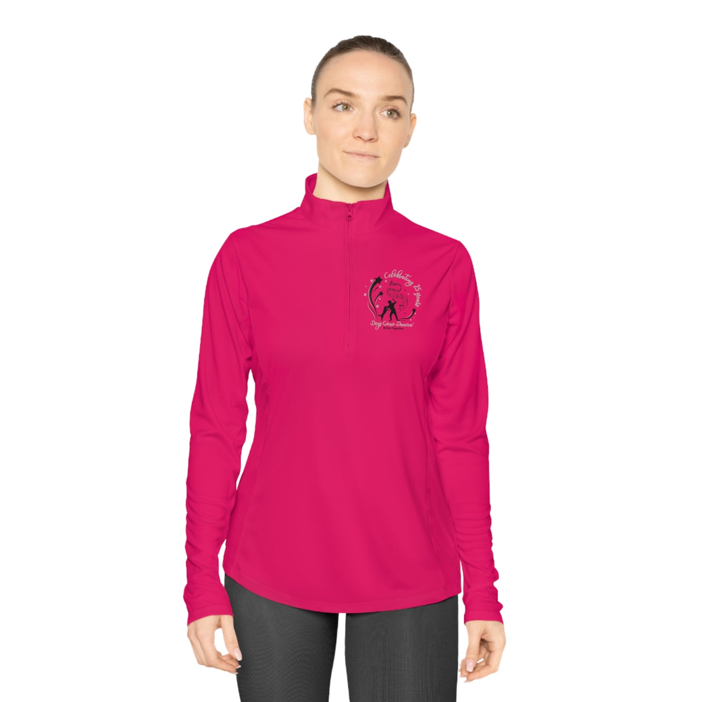 Silver -  Dogs Gone Dancin' Ladies Quarter-Zip Pullover