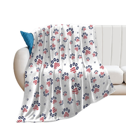 PATRIOTIC - PAWS-N-STARS Flannel Blanket-50"x60"