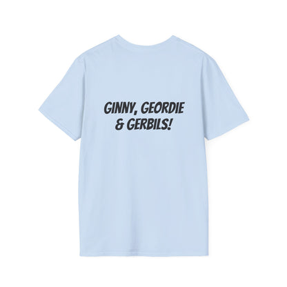 *Ginny, Geordie & Gerbils! * WIREHAIRED DACHSHUND - NASDA  Unisex Softstyle T-Shirt