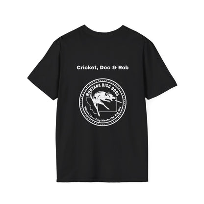 Cricket, Doc & Rob *MONTANA DISC DOGS Unisex Softstyle T-Shirt
