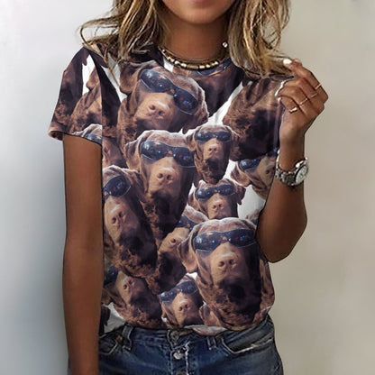 FOXY LADY _ LAB _ COLLAGE FACE DESIGN - Ladies T-Shirts Cotton