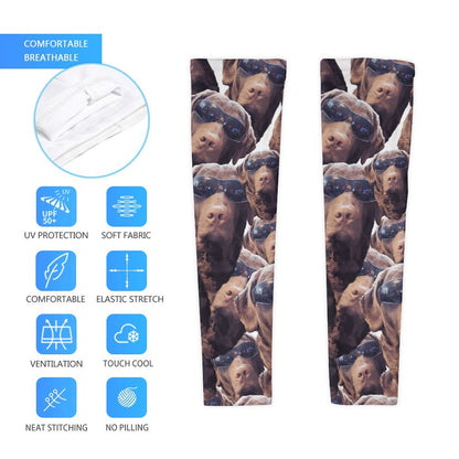 FOXY LADY _ LAB _ COLLAGE FACE DESIGN - Cooling UV-Proof Arm Sleeves (A Pair)