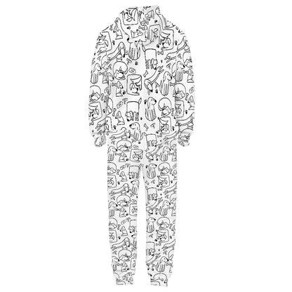 Women's hooded long sleeve jumpsuit