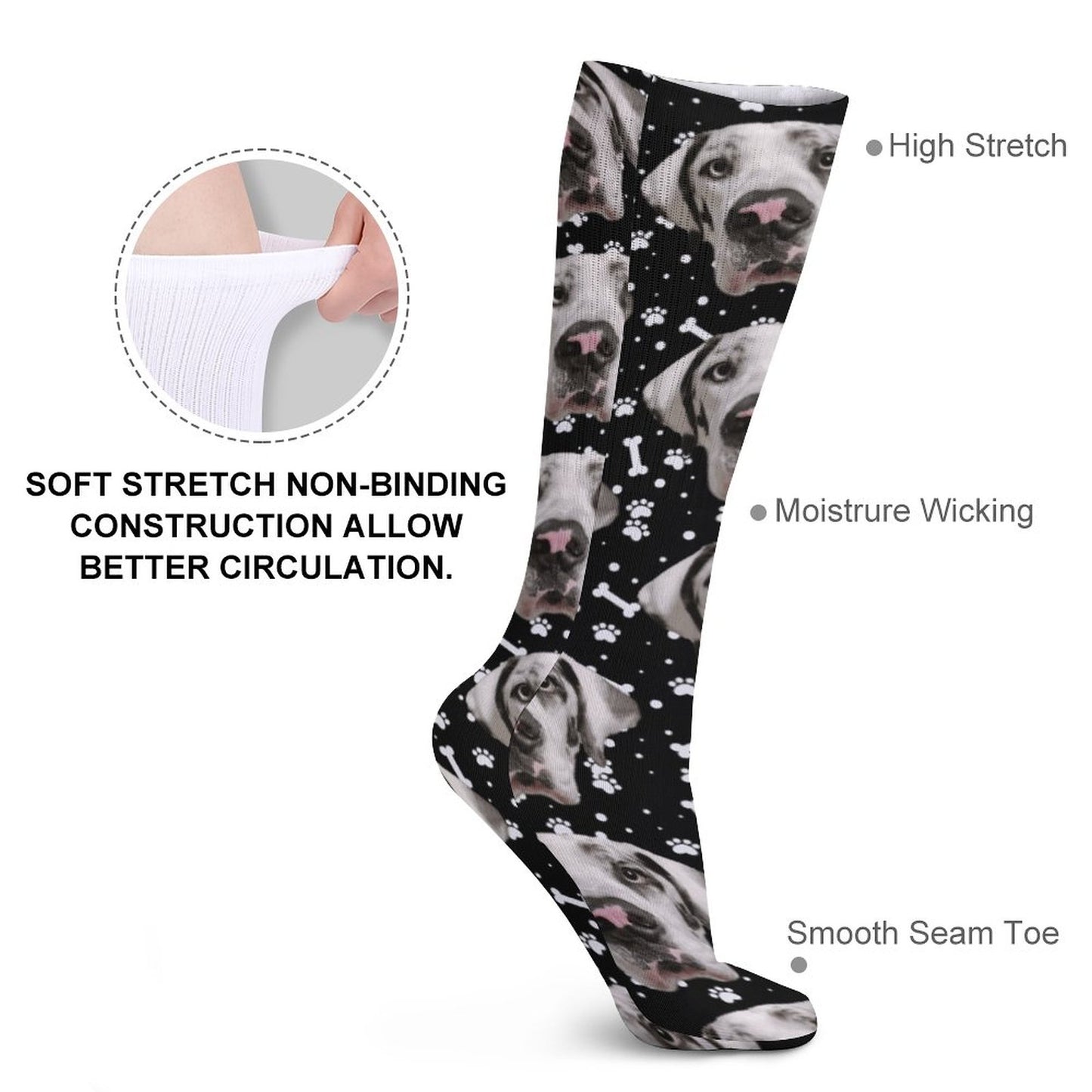 FACE w PAWS-n-BONES Tube Socks