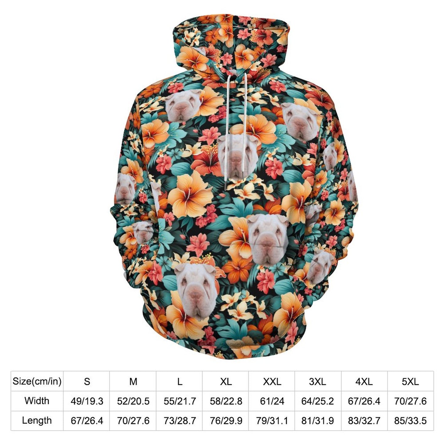 230gsm Men's Personalized Hoodie with Double-layer Cap (All-Over Printing)