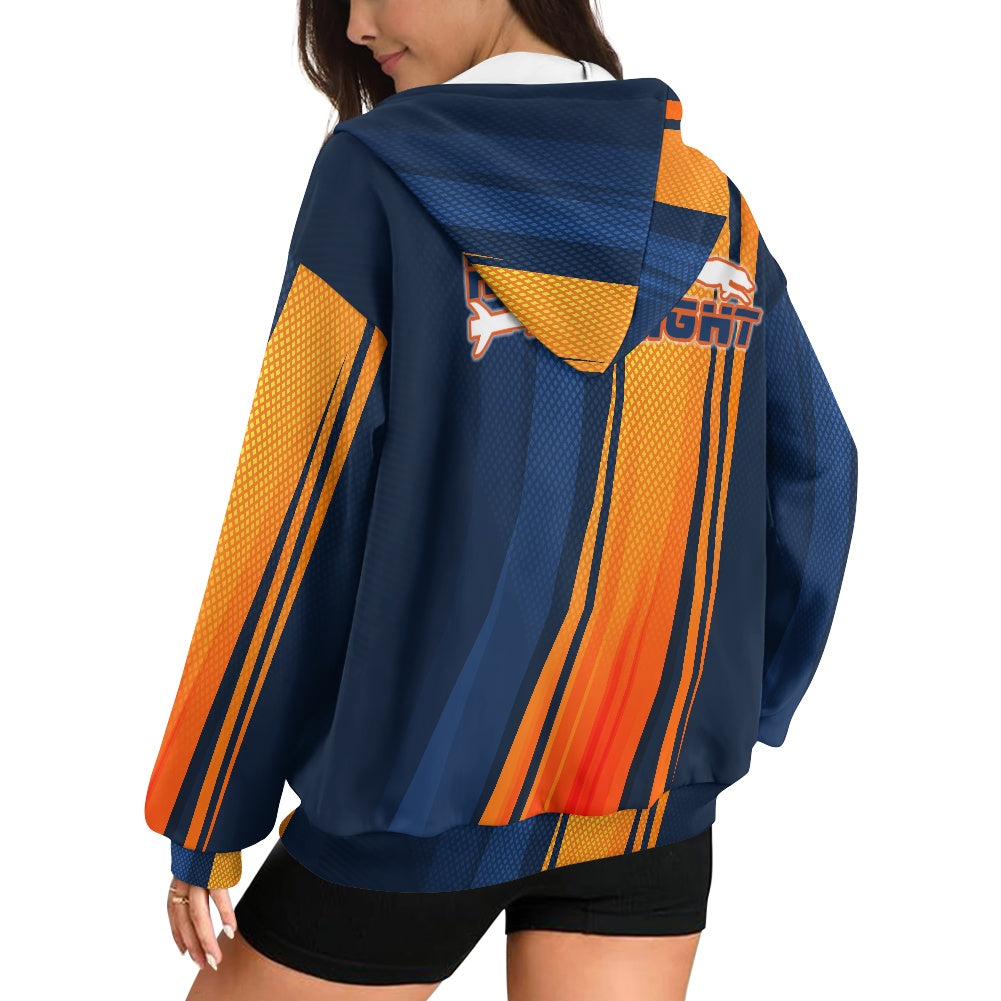 HYPERFLIGHT - Ladies loose zipper sweatshirt
