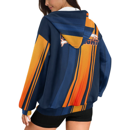 HYPERFLIGHT - Ladies loose zipper sweatshirt