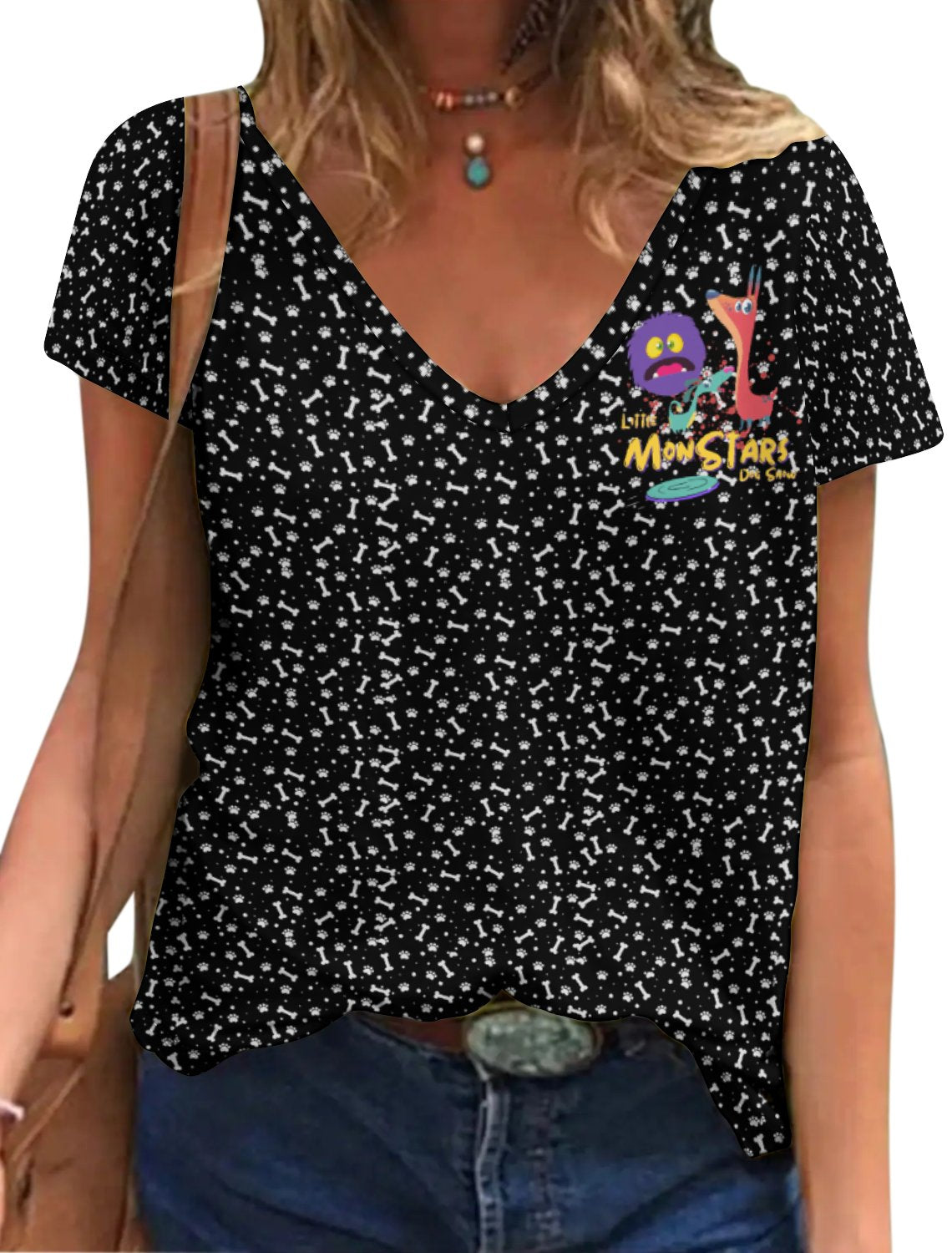LITTLE MONSTERS  Short Sleeve T-Shirts NZ109-Multi-Image Printed Tees