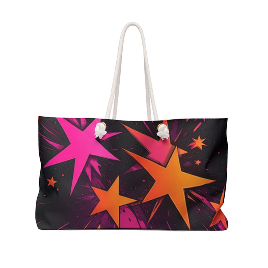 PINK-N-ORANGE STARS Weekender Bag