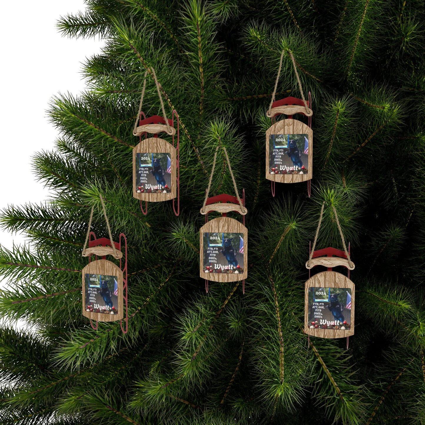 Wyatt Sled Ornaments
