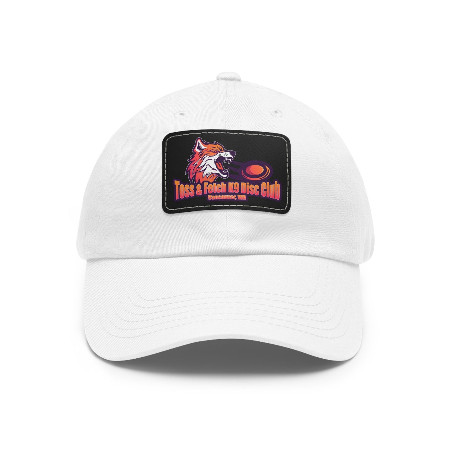 Toss & Fetch - Vancouver, WA Dad Hat with Leather Patch (Rectangle)