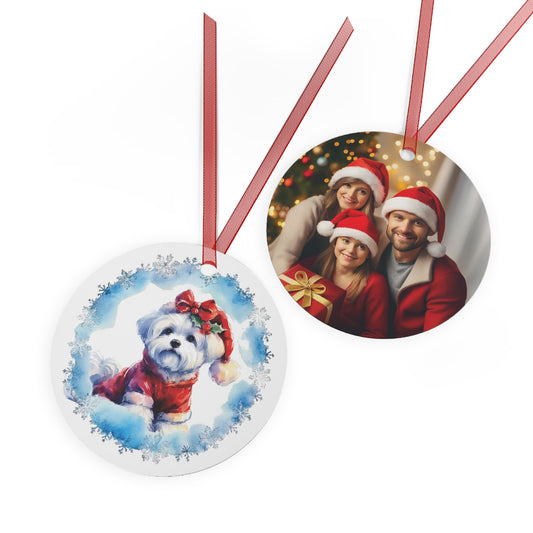 SAMPLE CUSTOM oval/circle Metal Ornaments