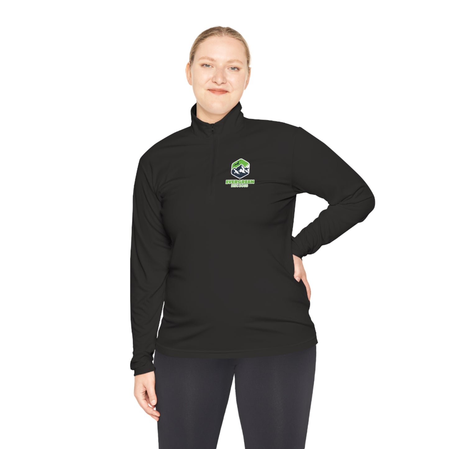 EVERGREEN DISC DOGS Unisex Quarter-Zip Pullover